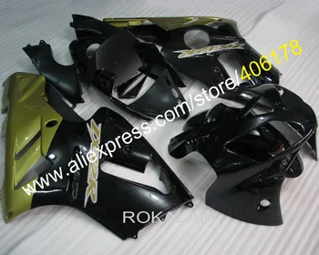 ZX 12R 02 03 04 05 06 Для Kawasaki Ninja ZX12R 2002 2003 2004 2005 2006 Черный Золотой Комплект мотоциклетных обтекателей (литье под давлением)